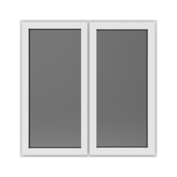 Aluminium dubbel vast glasraam