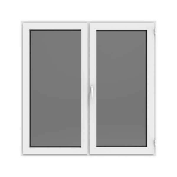 Aluminium vast glasraam met draai-kiepraam (rechtsdraaiend)