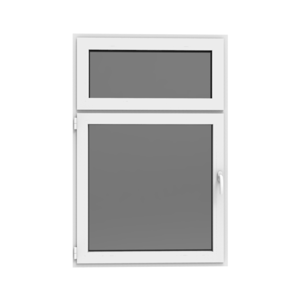 Aluminium draai-kiepraam(linksdraaiend) met vast bovenlicht